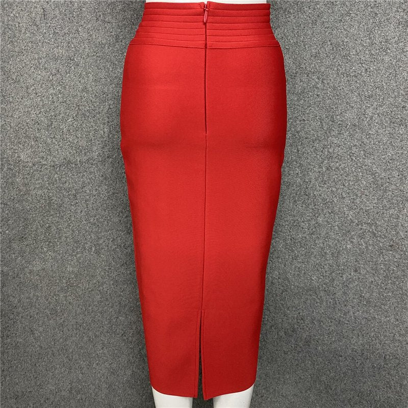 Colorful Button Front Pencil Skirts H217