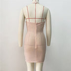 Cowl Neck Beaded Mini Dress H6385