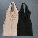 Cowl Neck Beaded Mini Dress H6385