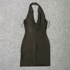Cowl Neck Beaded Mini Dress H6385