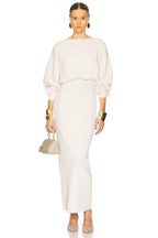 Cream High-Waisted Puff Sleeve Dress H6887