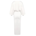 Cream High-Waisted Puff Sleeve Dress H6887