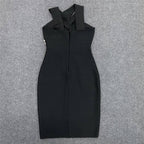 Cross Strap Crystal Cutout Bandage Dress H6319