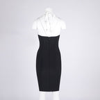 Cross-Strap Cutout Black Bandage Dress H6839