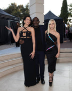 Cross-Strap Cutout Black Maxi Dress H6040