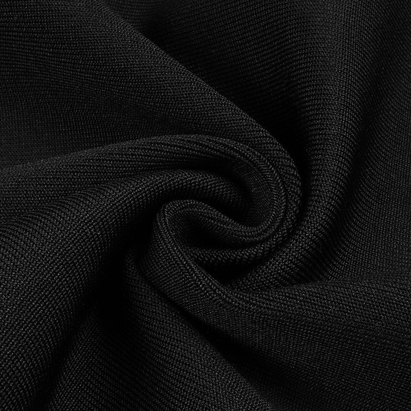 Cross-Strap Cutout Black Maxi Dress H6040