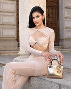 Cross-Strap Cutout Bodysuit Set H6191