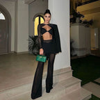 Cross-Strap Cutout Bodysuit Set H6191