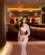 Cross-Strap Cutout Bodysuit Set H6191