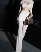 Cross-Strap Cutout Bodysuit Set H6191