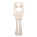 Cross-Strap Cutout Bodysuit Set H6191