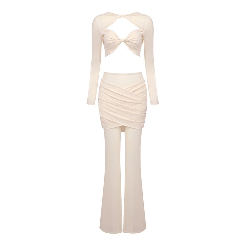 Cross-Strap Cutout Bodysuit Set H6191