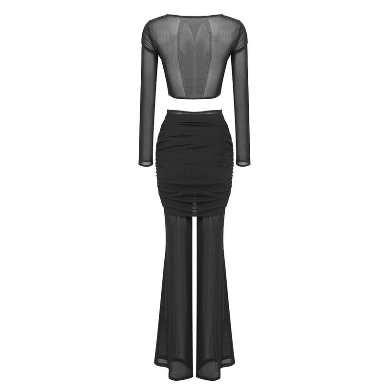 Cross-Strap Cutout Bodysuit Set H6191
