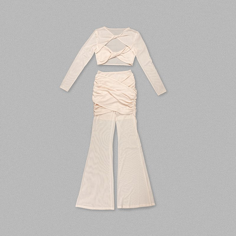Cross-Strap Cutout Bodysuit Set H6191