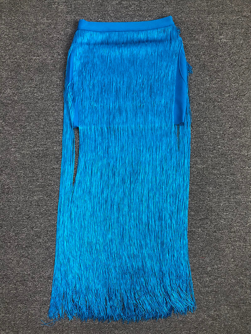 Cross-Strap Fringe Maxi Dress H6372