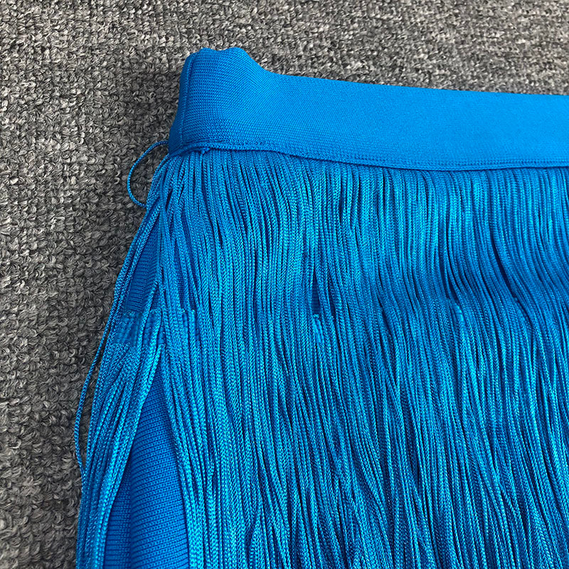 Cross-Strap Fringe Maxi Dress H6372