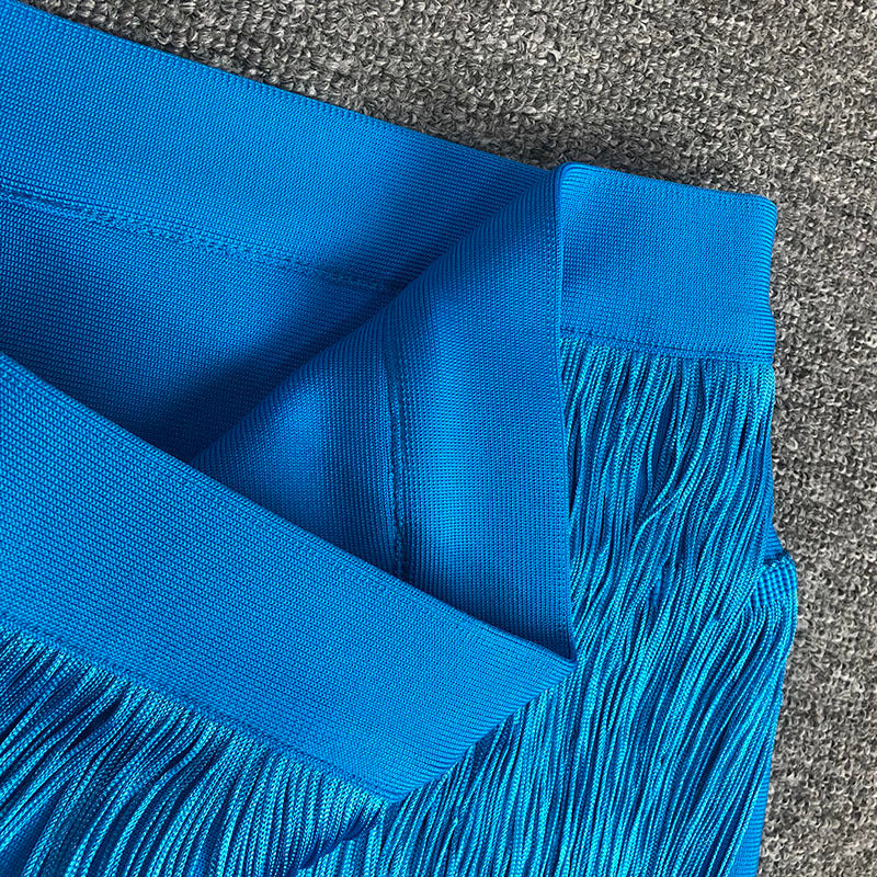 Cross-Strap Fringe Maxi Dress H6372