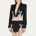 Crystal Bow Cutout Blazer Set H5946