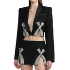 Crystal Bow Cutout Blazer Set H5946