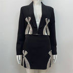 Crystal Bow Cutout Blazer Set H5946