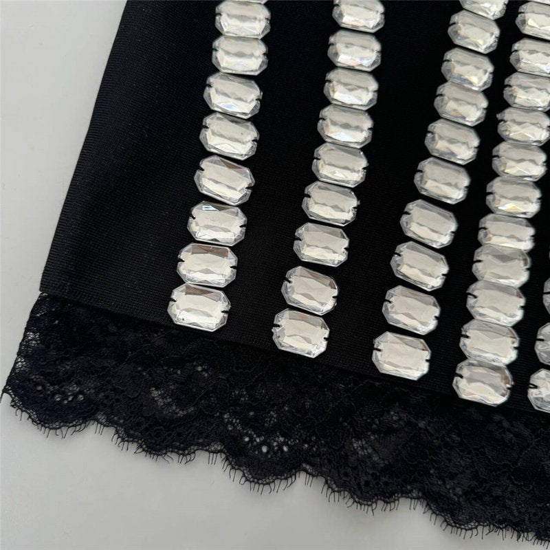 Crystal Embellished Corset Mini Dress H6751