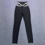 Crystal Embellished Cut-Out Bodysuit H6234