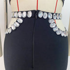 Crystal Embellished Cut-Out Bodysuit H6234