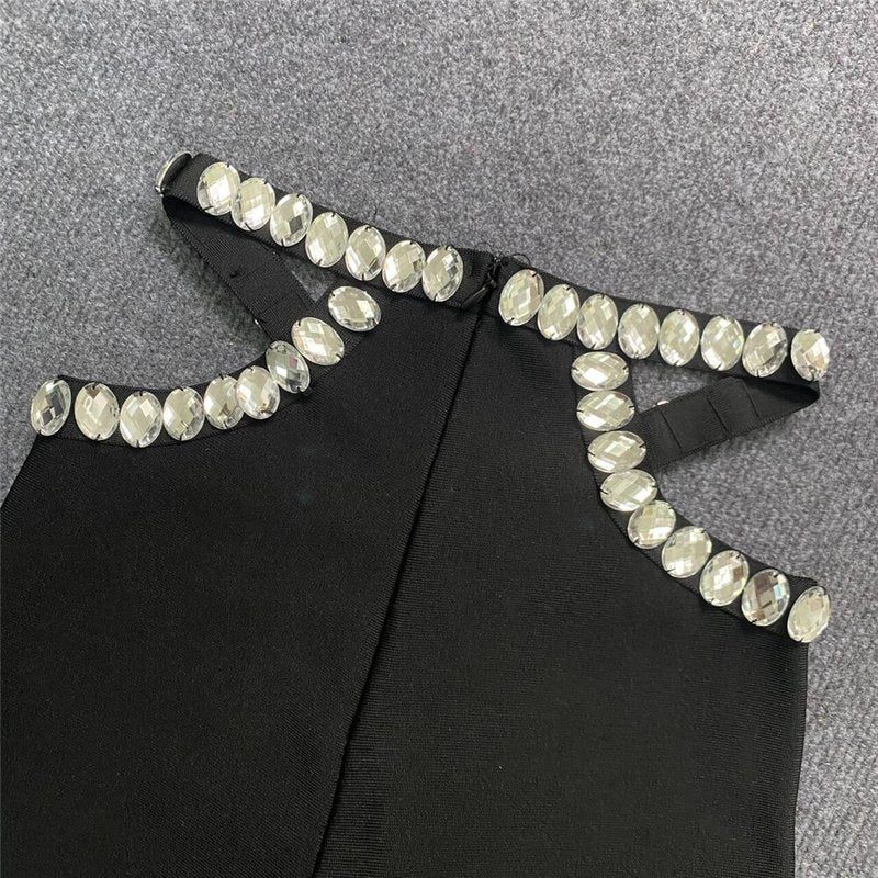 Crystal Embellished Cut-Out Bodysuit H6234