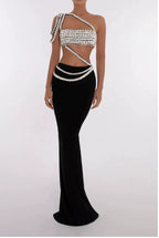 Crystal Embellished Cutout Mermaid Gown H6235