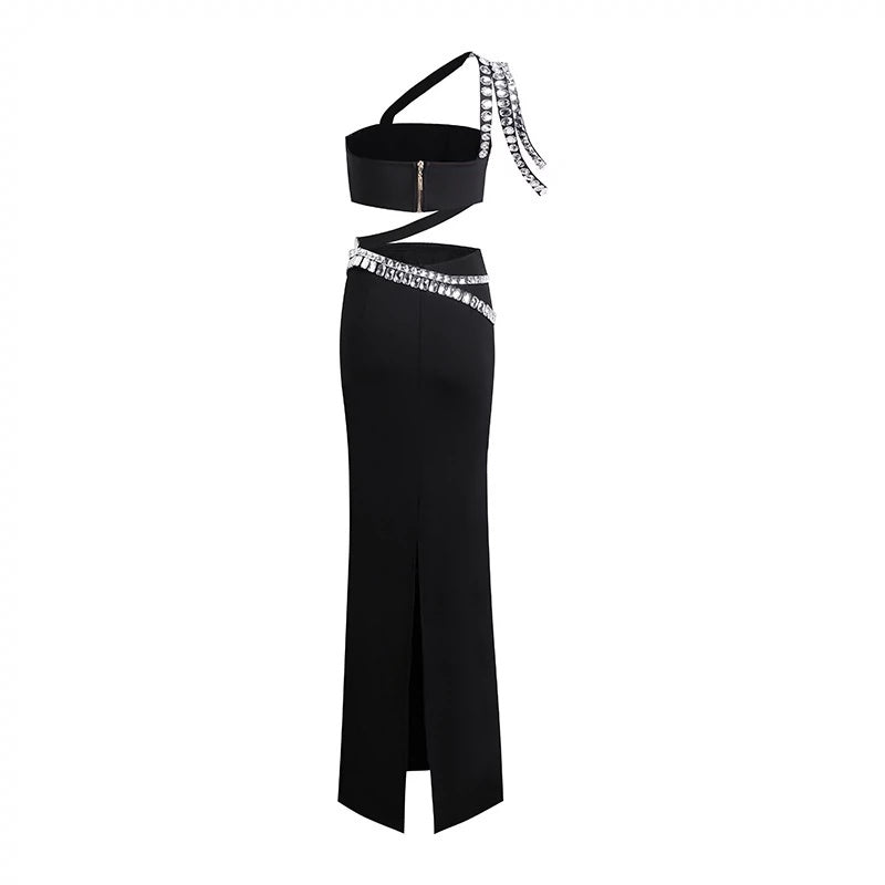 Crystal Embellished Cutout Mermaid Gown H6235