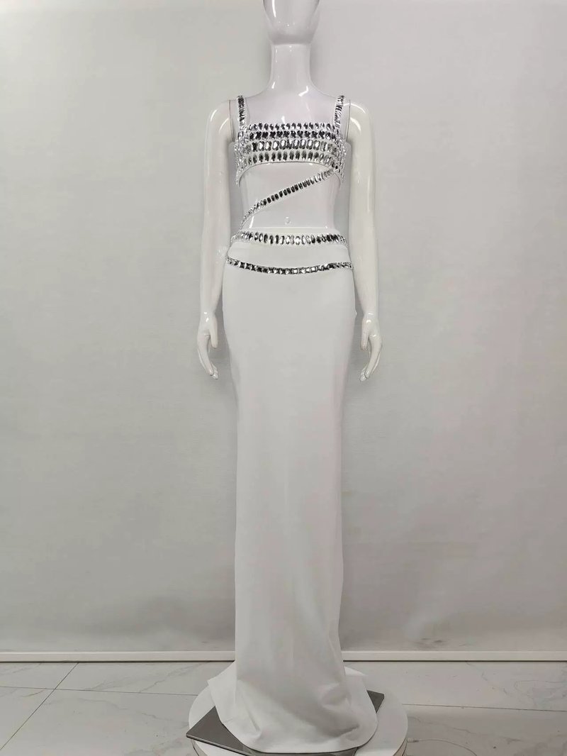 Crystal Embellished Cutout Mermaid Gown H6235