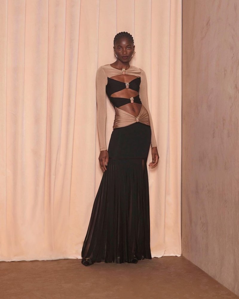Cutout Bandage Midi Dress H5980