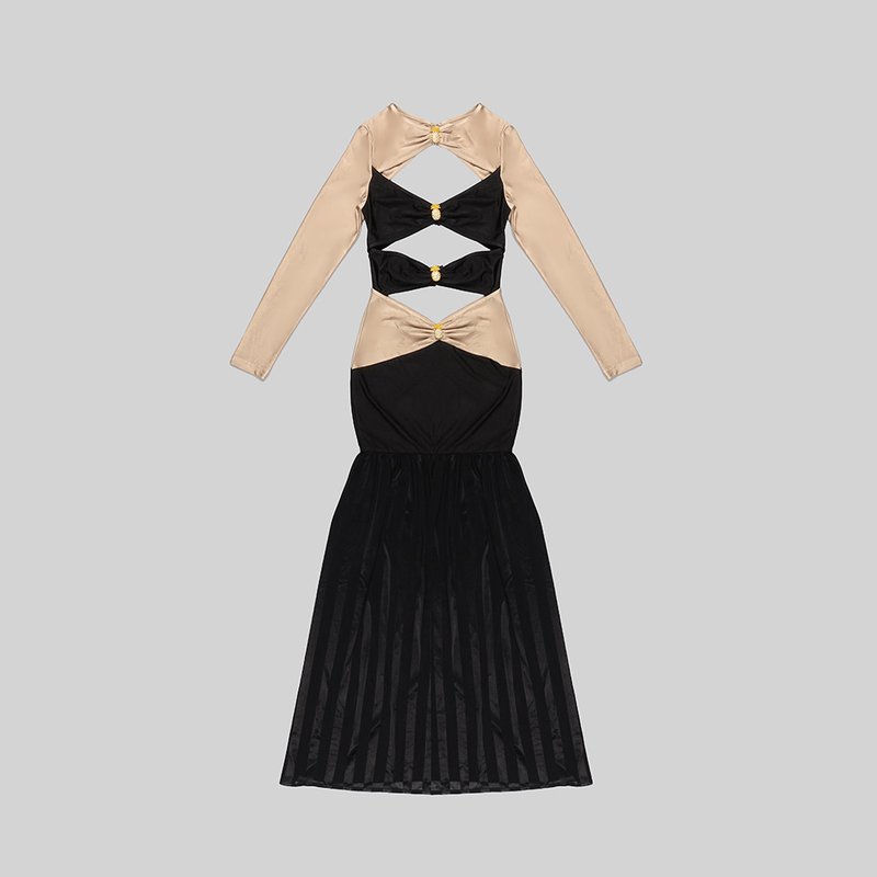 Cutout Bandage Midi Dress H5980