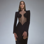 Cutout Bodysuit Long Sleeve Dress H5480