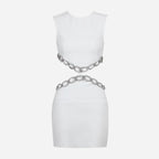 Cutout Chain Detail Mini Dress H5944