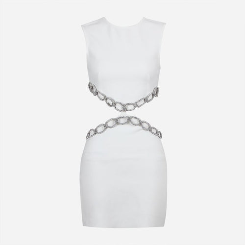 Cutout Chain Detail Mini Dress H5944
