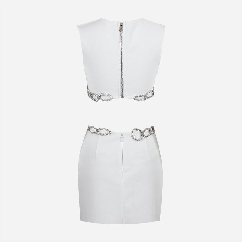 Cutout Chain Detail Mini Dress H5944