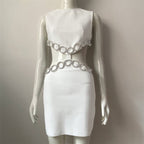 Cutout Chain Detail Mini Dress H5944