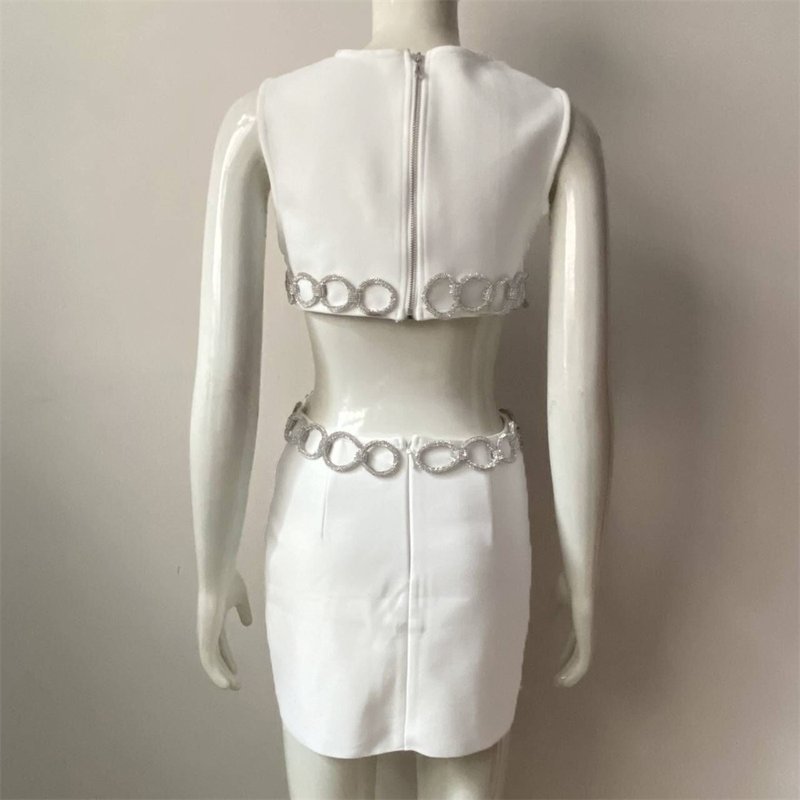 Cutout Chain Detail Mini Dress H5944