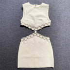 Cutout Chain Detail Mini Dress H5944