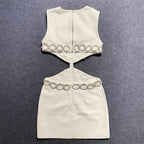 Cutout Chain Detail Mini Dress H5944
