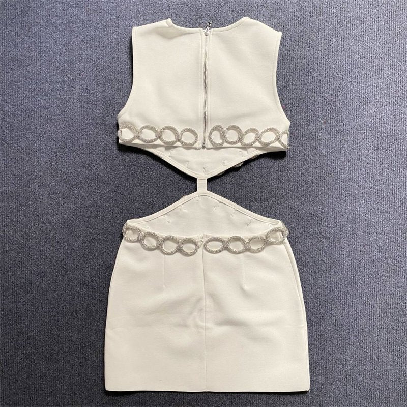 Cutout Chain Detail Mini Dress H5944