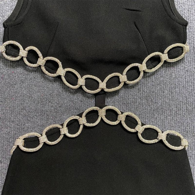 Cutout Chain Detail Mini Dress H5944