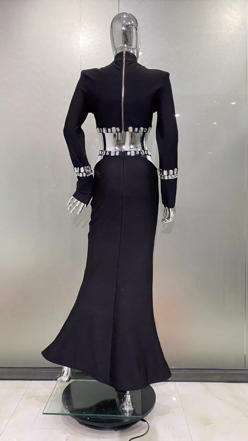 Cutout Crop Top & High Waisted Skirt Set H6236