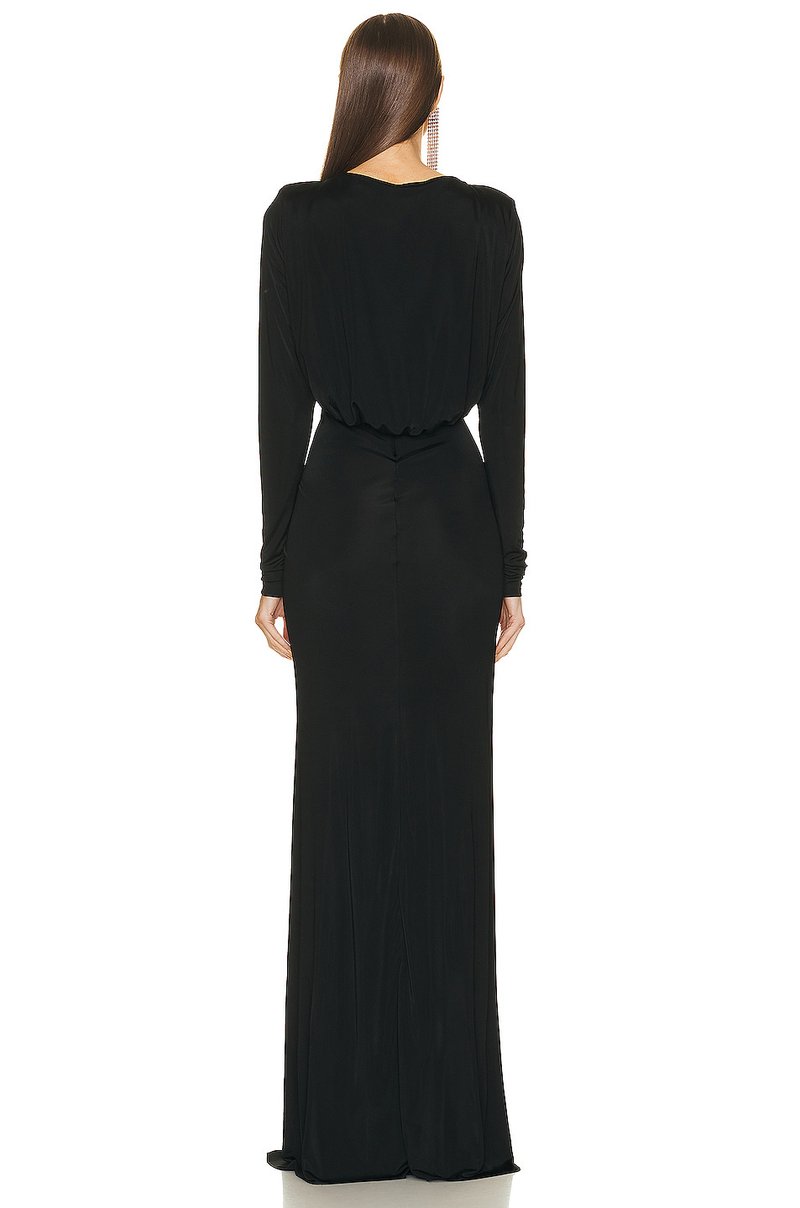 Cutout Draped Long Sleeve Gown H6072