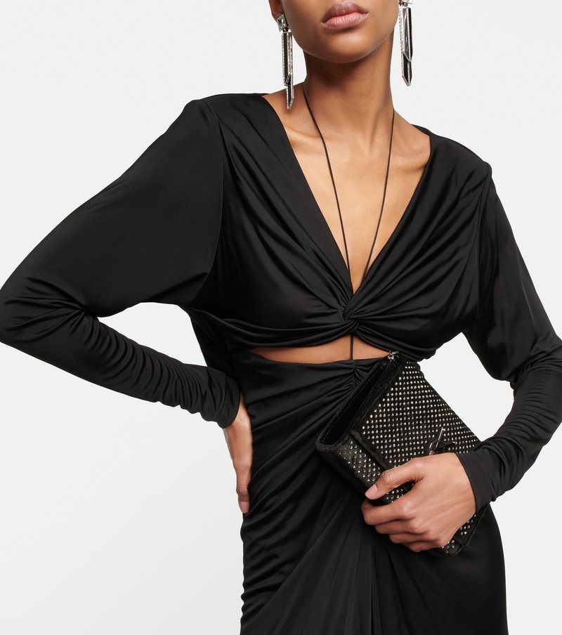 Cutout Draped Long Sleeve Gown H6072