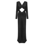 Cutout Draped Long Sleeve Gown H6072