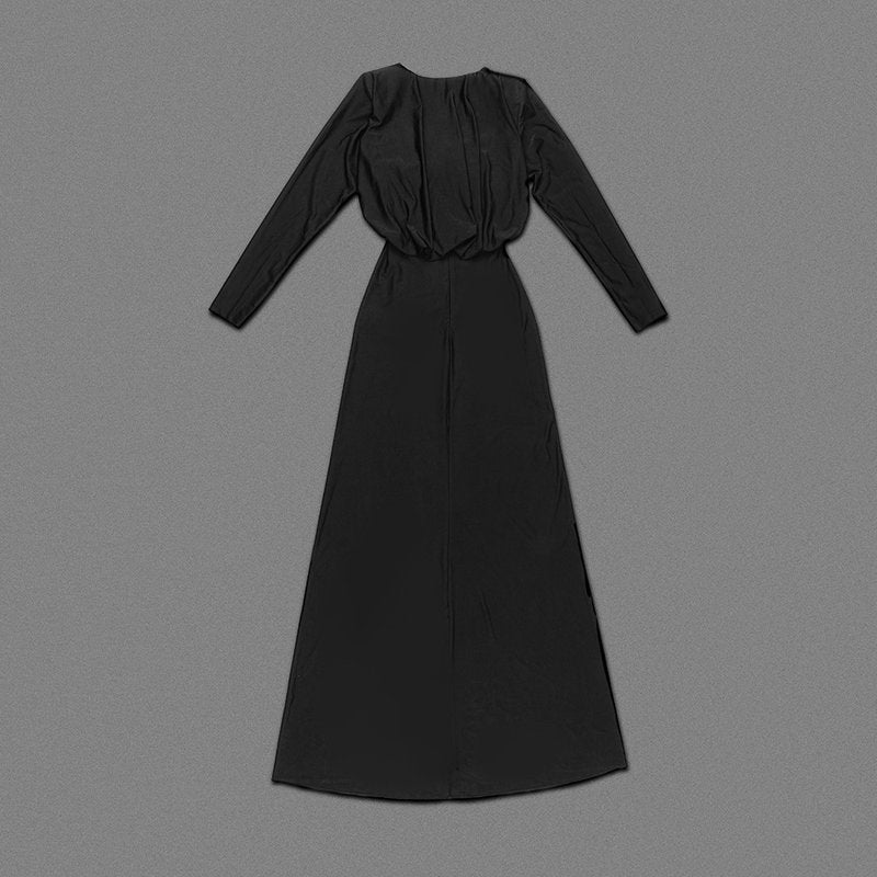 Cutout Draped Long Sleeve Gown H6072