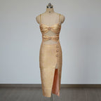 Cutout Embellished Midi Dress H6474