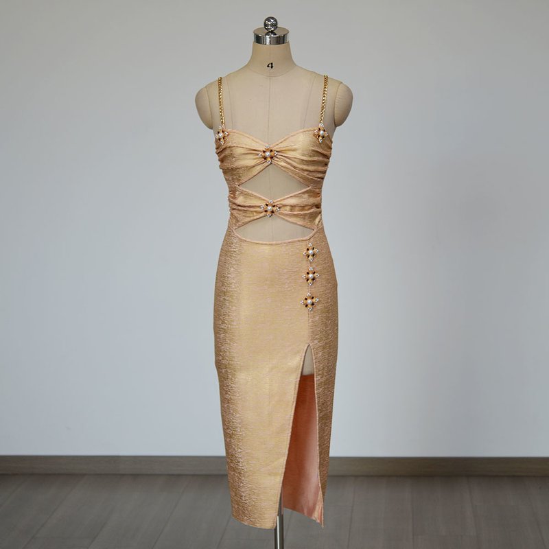 Cutout Embellished Midi Dress H6474